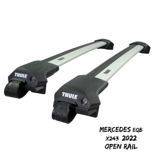 Thule WingBar Edge Silver Roof Bars Mercedes EQB X243 2022 Open Rails Alu Aero