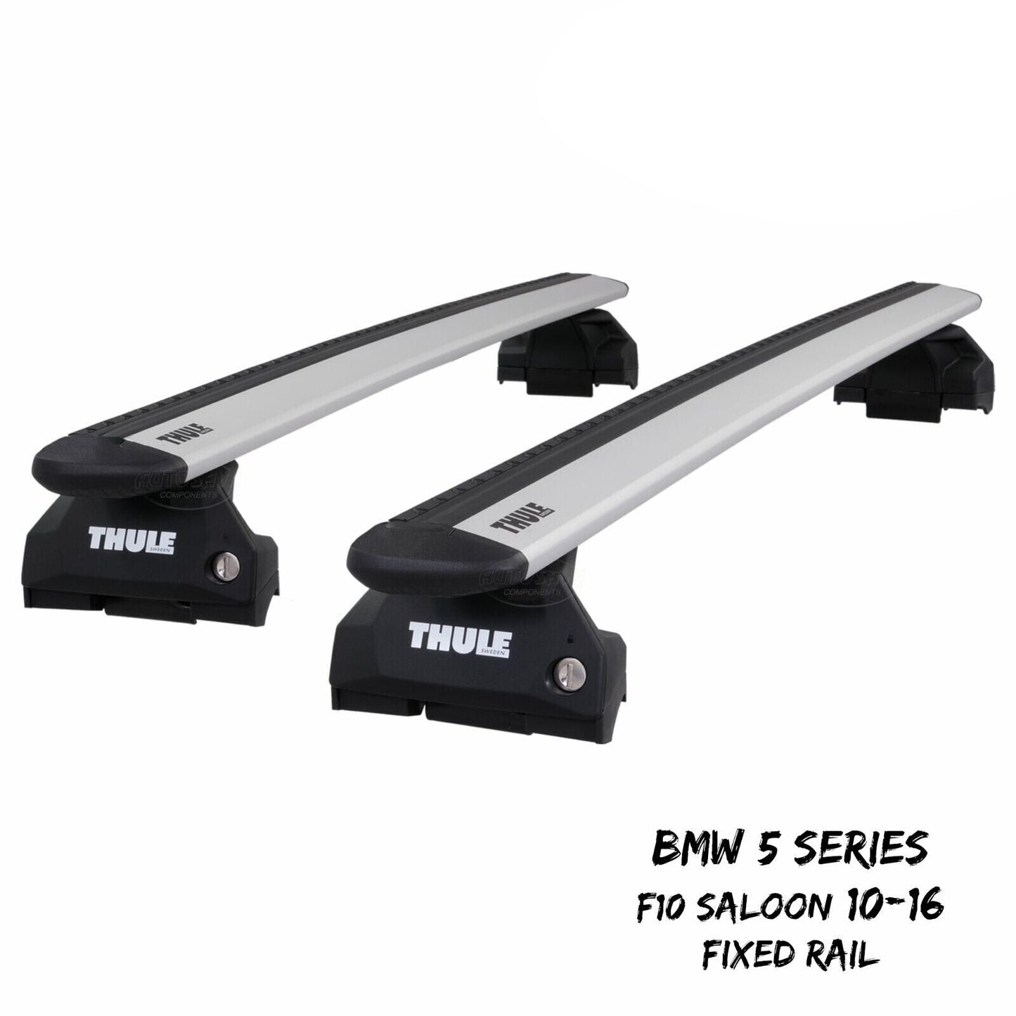 Thule WingBar Evo Silver Roof Bars fit BMW 5 Series F10 Saloon 10-16 Fixed Point