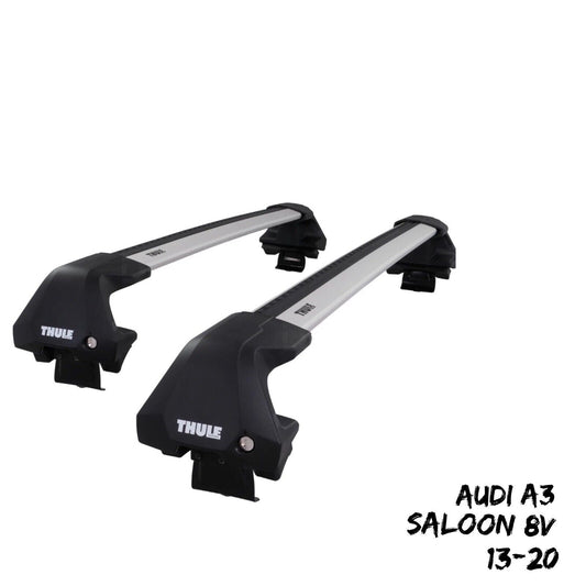 Thule WingBar Edge Silver Aluminium Roof Bars Set to fit Audi A3 Saloon 8V 13-20