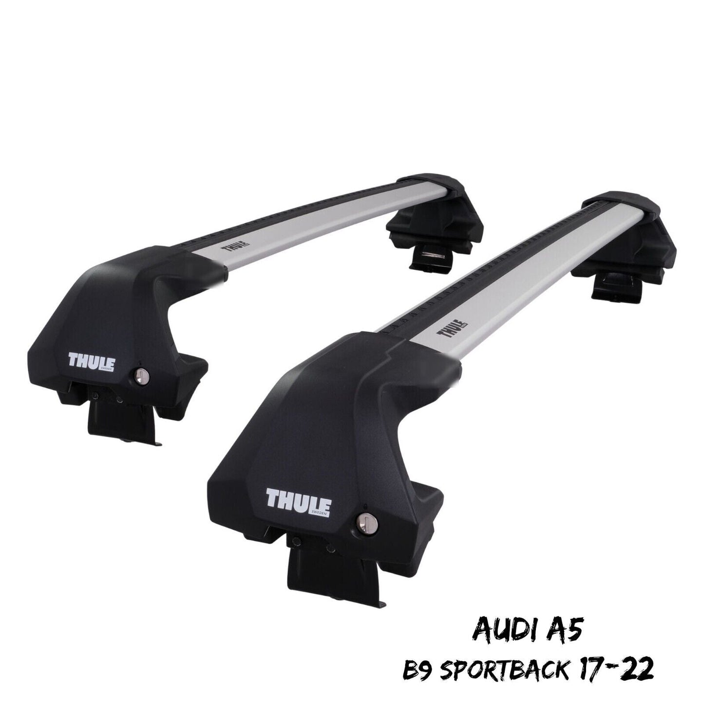 Thule WingBar Edge Silver Aluminium Roof Bars Set for Audi A5 Sportback B9 17-22