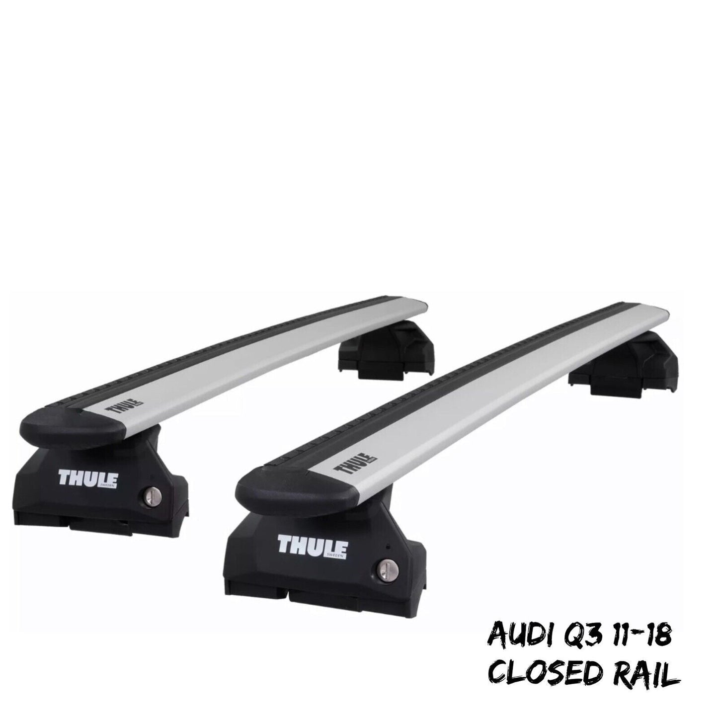 Thule Aluminium WingBar Evo Silver Roof Bar Set to fit Audi Q3 11-18 Closed Rail