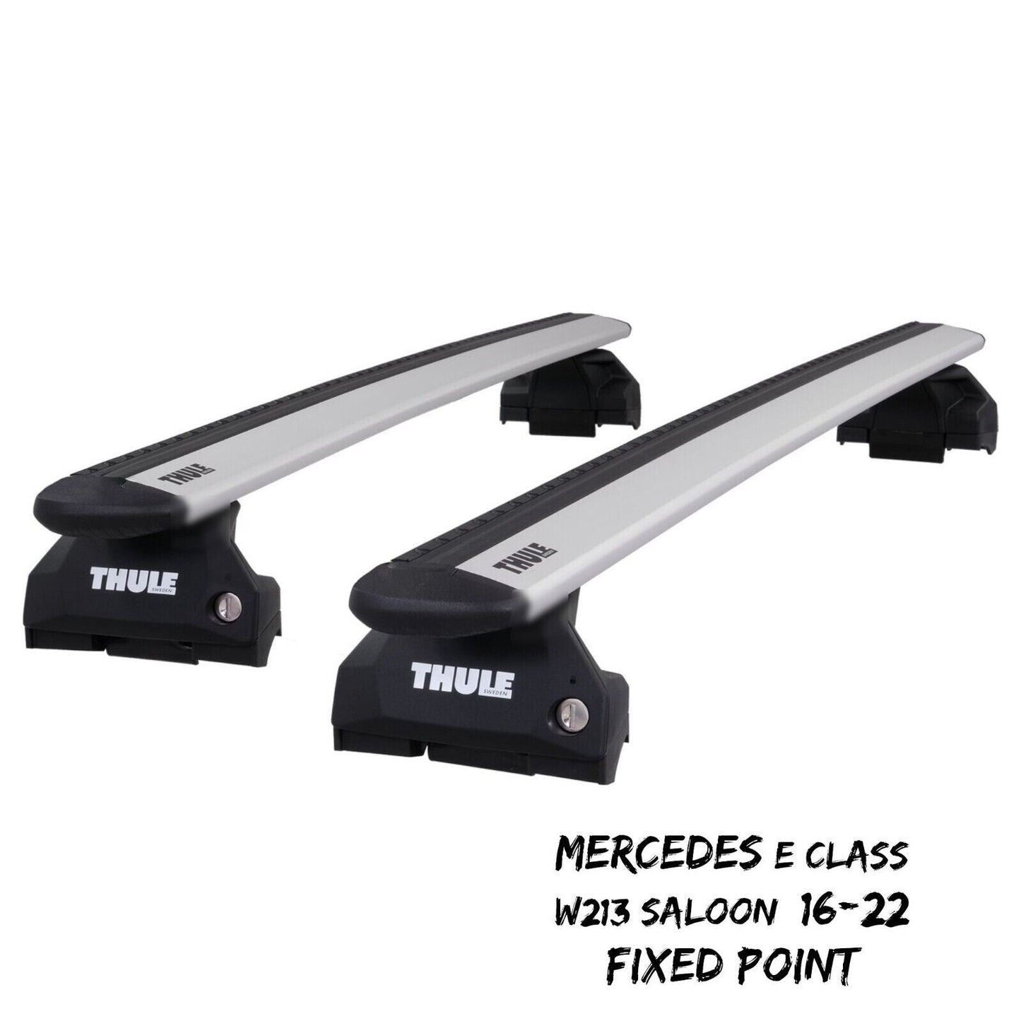 Thule WingBar Evo Silver Roof Bars fit Mercedes E Class W213 Saloon 16-22 Fixed