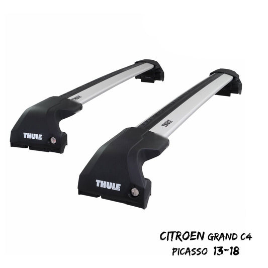 Thule WingBar Edge Silver Roof Bars Set for Citroen Grand C4 Picasso 13-18 Rails