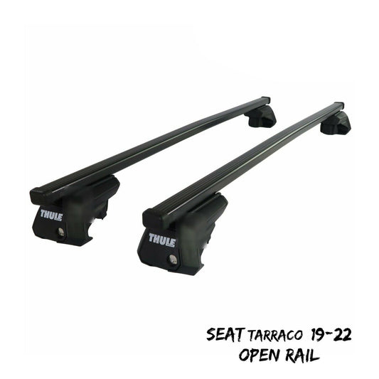 Thule Steel SquareBar Evo Roof Bars Set to fit Seat Tarraco 19-22 Open Rail Pair