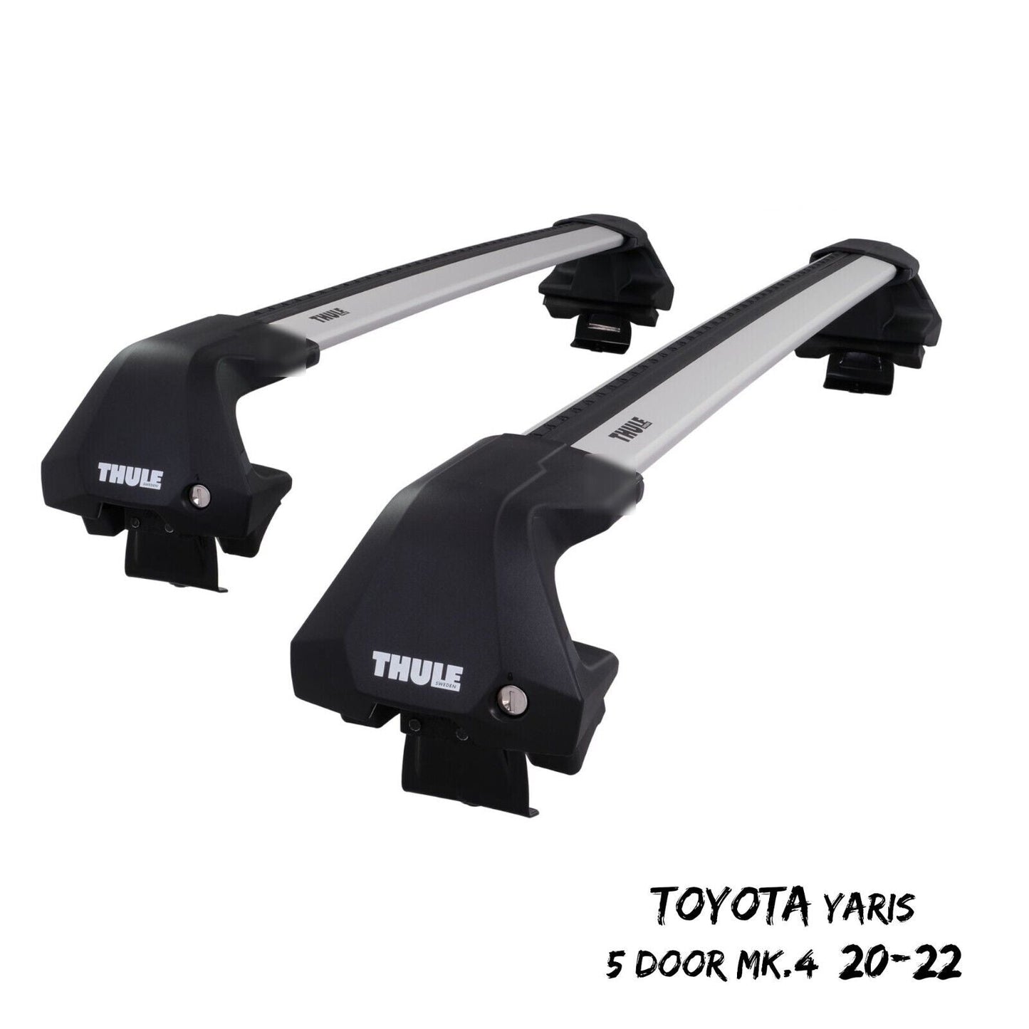 Thule WingBar Edge Silver Aluminium Roof Bars for Toyota Yaris 5 Door Mk.4 20-22