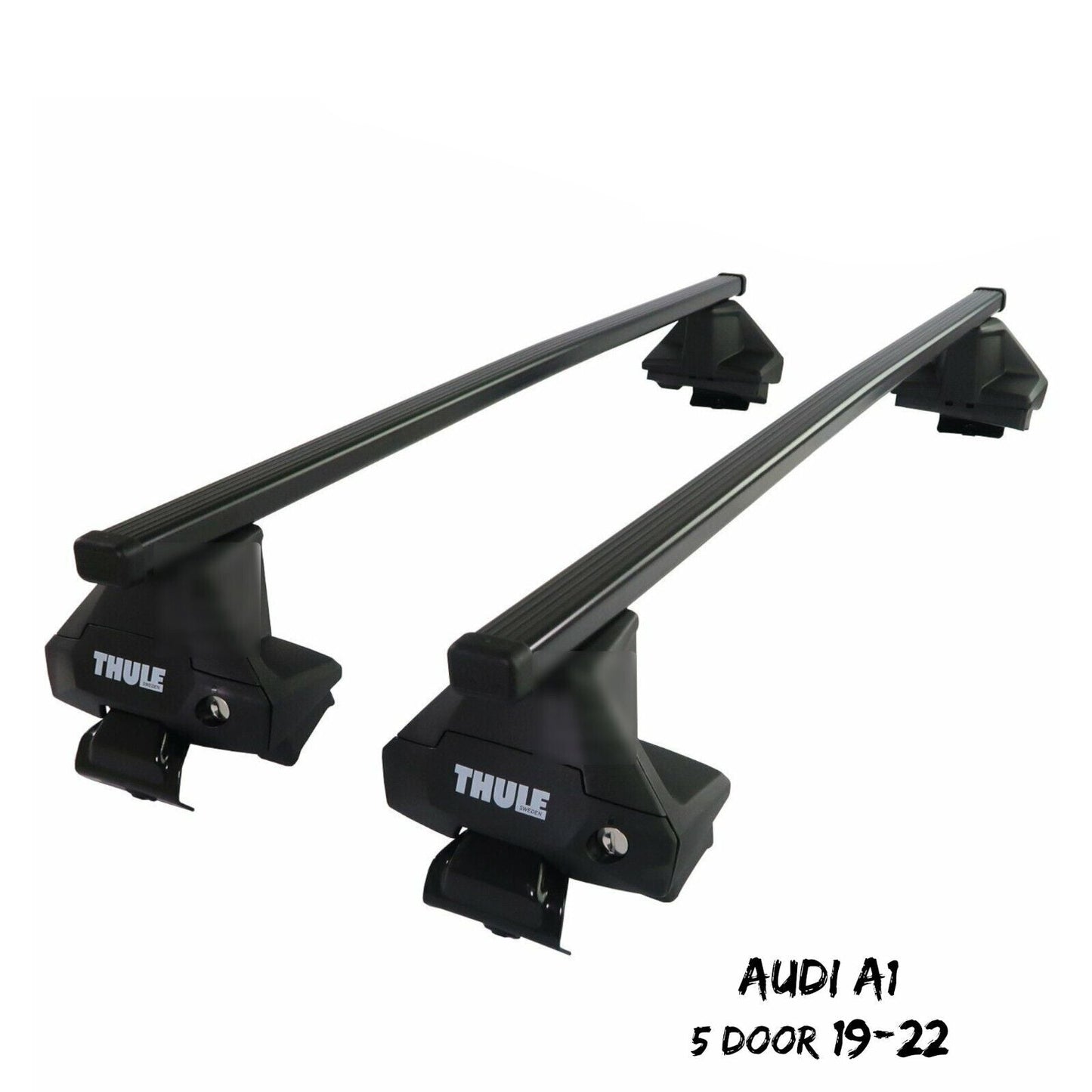 Thule Steel SquareBar Evo Roof Bars Set to fit Audi A1 5 Door 19-22 Lockable