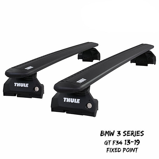 Thule WingBar Evo Black Roof Bars Set to fit BMW 3 Series GT F34 13-19 Fixpoint