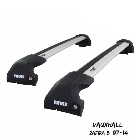 Thule WingBar Edge Silver Aluminium Roof Bars for Vauxhall Zafira B 07-14 Rails