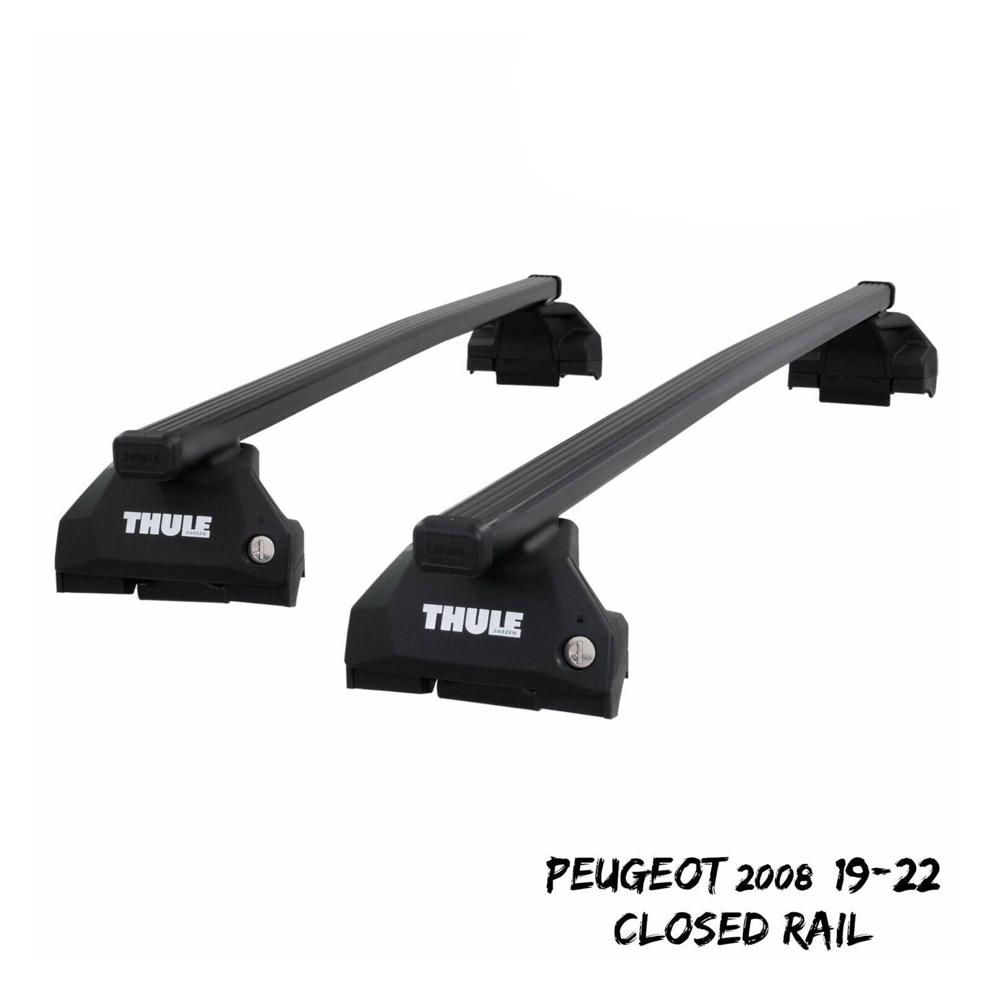 Thule Steel SquareBar Evo Roof Bars Set to fit Peugeot 2008 19-22 Closed Rail