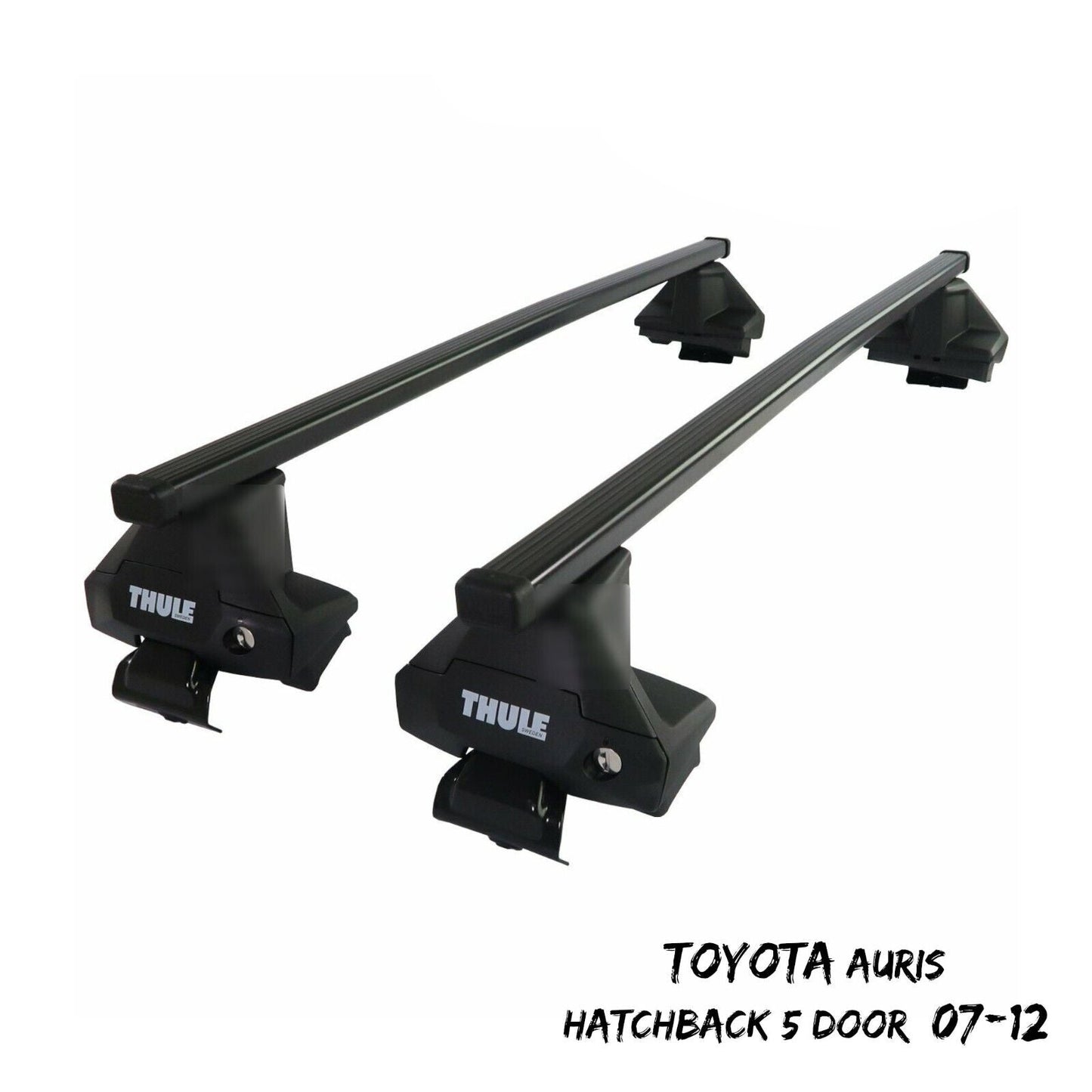 Thule Steel SquareBar Evo Roof Bars Set fit Toyota Auris Hatchback 5 Door 07-12