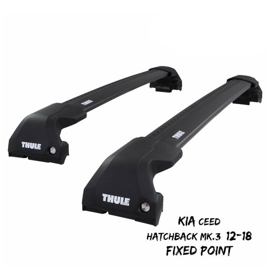 Thule WingBar Edge Black Roof Bars for Kia Ceed Hatchback Mk.3 12-18 Fixpoints