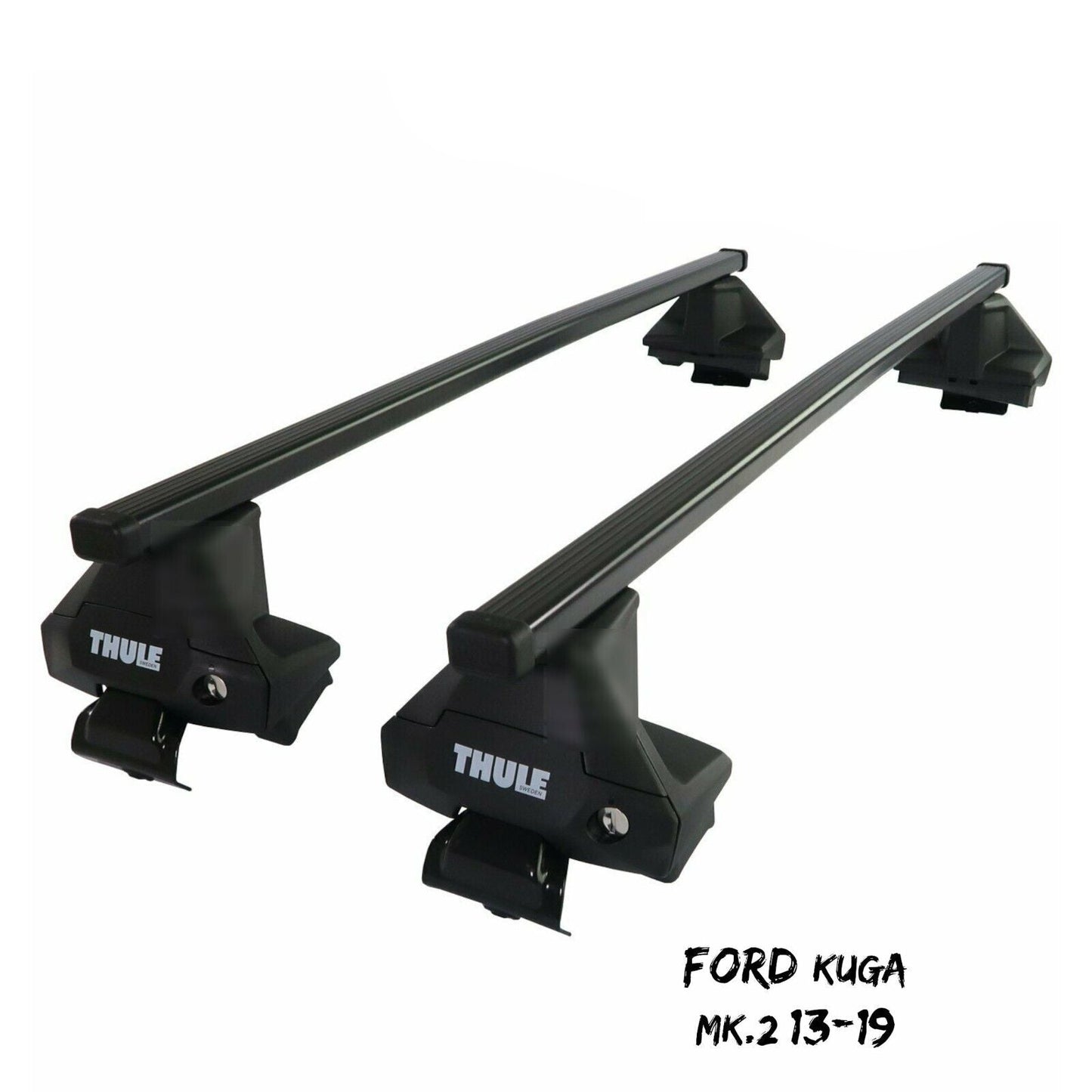 Thule Steel SquareBar Evo Roof Bars Set to fit Ford Kuga Mk.2 13-19 Lockable