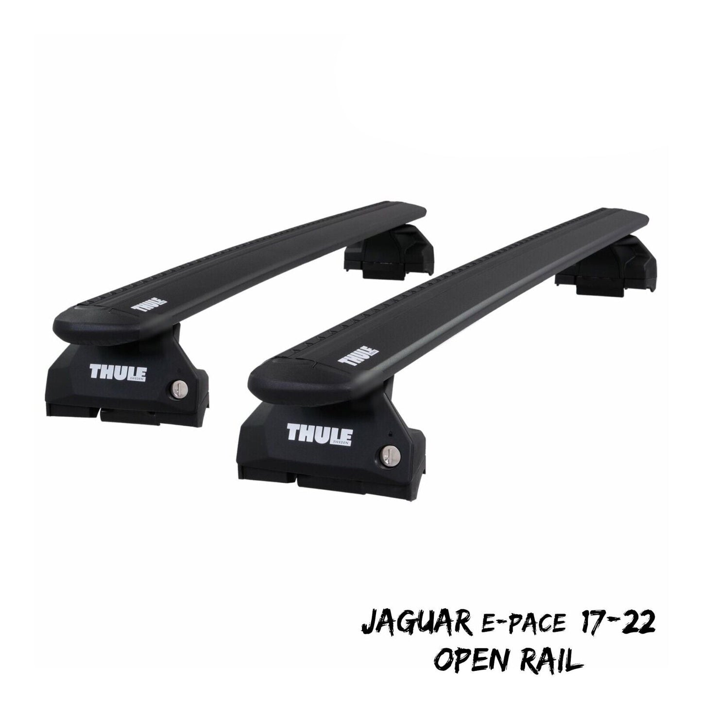 Thule Alu WingBar Evo Black Roof Bars Set to fit Jaguar E-Pace 17-22 Open Rail