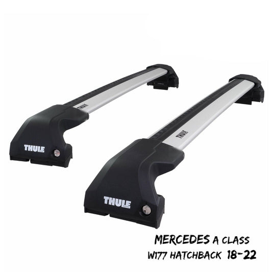 Thule WingBar Edge Silver Roof Bar Set for Mercedes A Class Hatchback W177 18-22