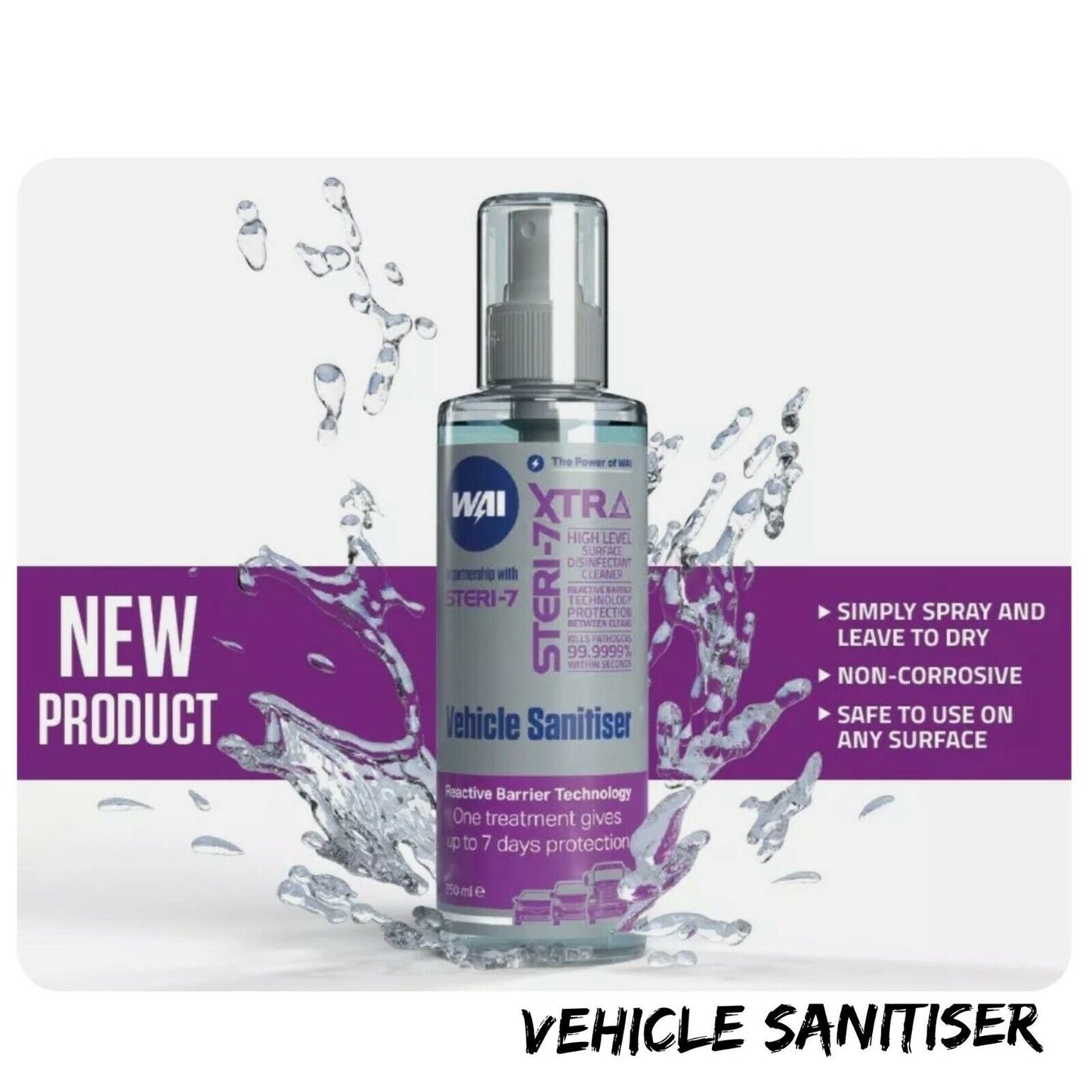 Vehicle Car Sanitiser | Cleaner | STERI-7 | Up to 7 Days Protection