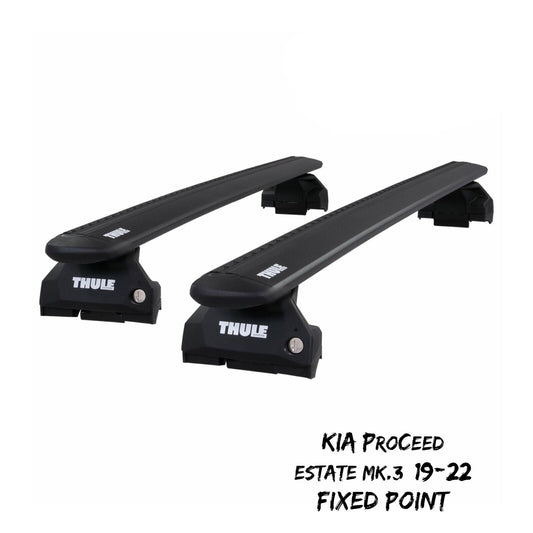 Thule WingBar Evo Black Roof Bar Set for Kia ProCeed Estate Mk.3 19-22 Fixpoints