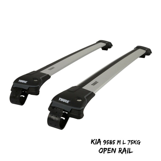 Thule 9585 M+L WingBar Edge Black Car Roof Bars 75 kg Open Rails Lockable Pair