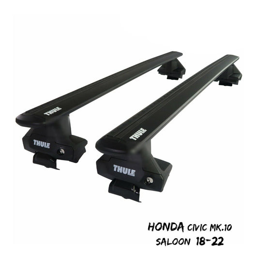 Thule Alu WingBar Evo Black Roof Bars Set to fit Honda Civic Mk.10 Saloon 18-22