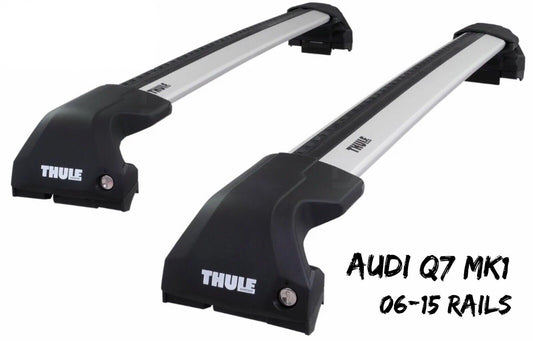 Thule WingBar Edge Silver Aluminium Roof Bars Set for Audi Q7 Mk.1 06-15 Rails