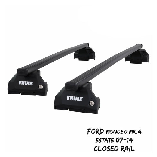 Thule Steel SquareBar Evo Roof Bars Ford Mondeo Mk.4 Estate 07-14 Closed Rail