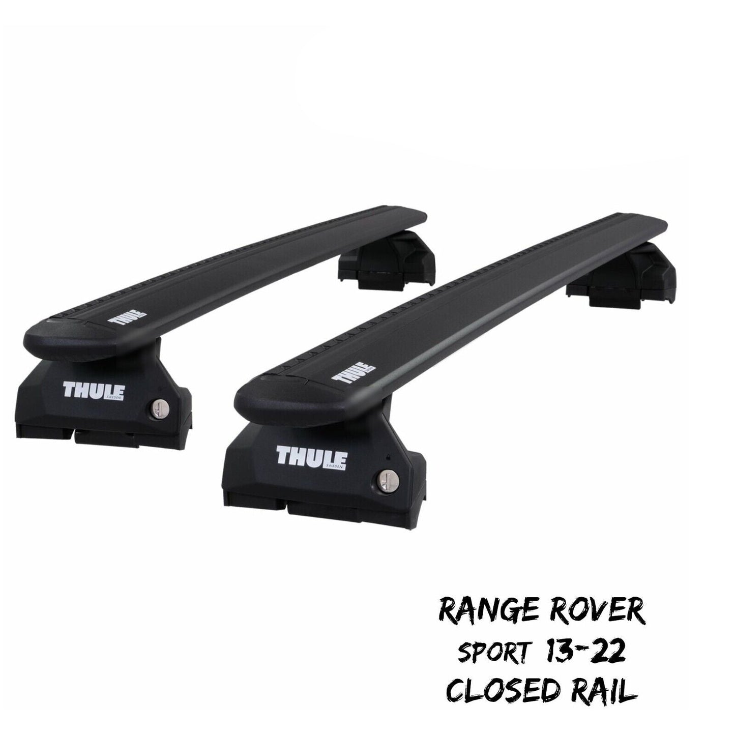 Thule Alu WingBar Evo Black Roof Bars to fit Range Rover Sport 13-22 Closed Rail