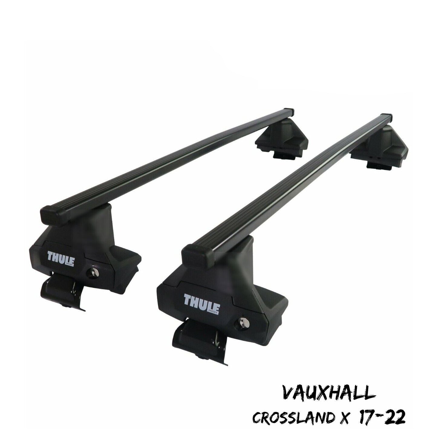 Thule Steel SquareBar Evo Roof Bars Set to fit Vauxhall Crossland X 17-22 Pair