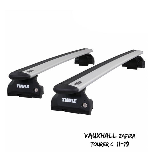 Thule WingBar Evo Silver Roof Bars Set fit Vauxhall Zafira Tourer C 11-19 Rails