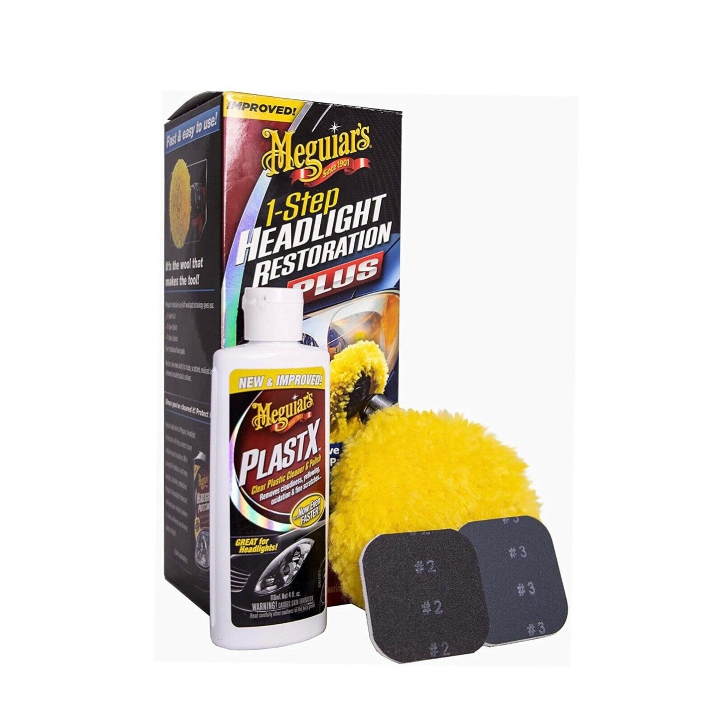 G1900EU One-Step Headlight Restoration Kit Headlights Rear Lights By Meguiars