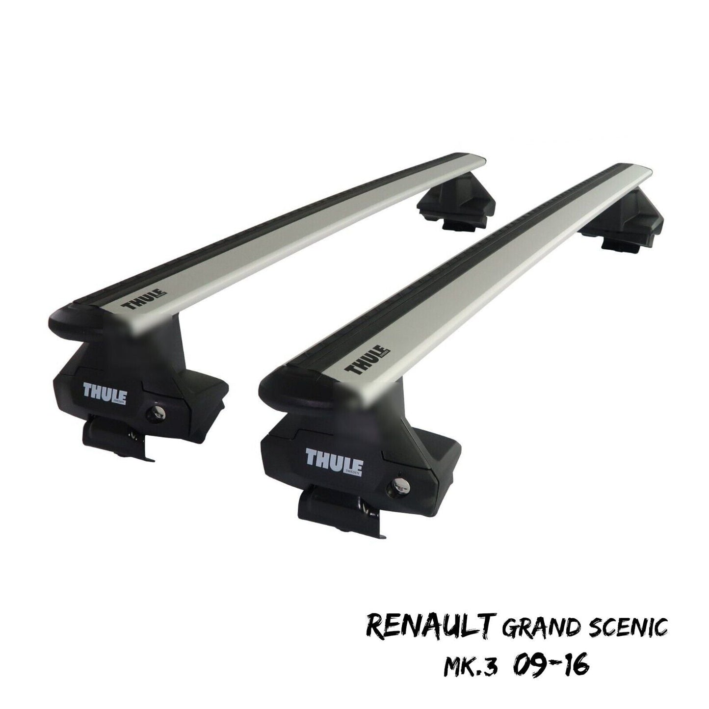 Thule Alu WingBar Evo Silver Roof Bar Set to fit Renault Grand Scenic Mk.3 09-16