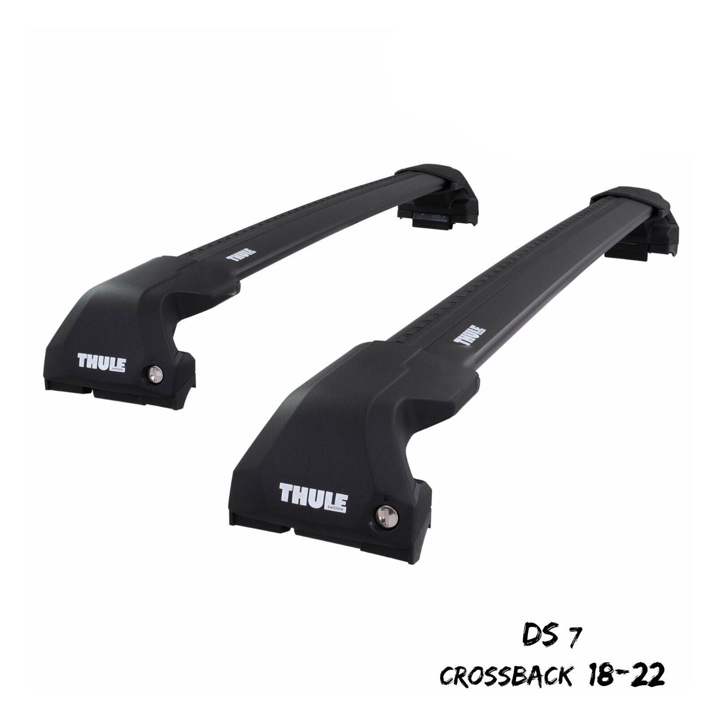 Thule WingBar Edge Black Aluminium Roof Bars Set for DS 7 Crossback 18-22 Rails