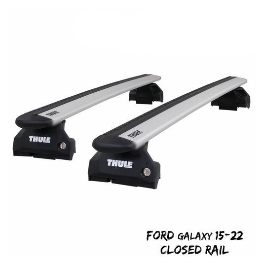 Thule Alu WingBar Evo Silver Roof Bars Set to fit Ford Galaxy 15-22 Closed Rail