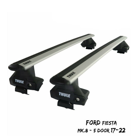 Thule Alu WingBar Evo Silver Roof Bars Set to fit Ford Fiesta Mk.8 5 Door 17-22