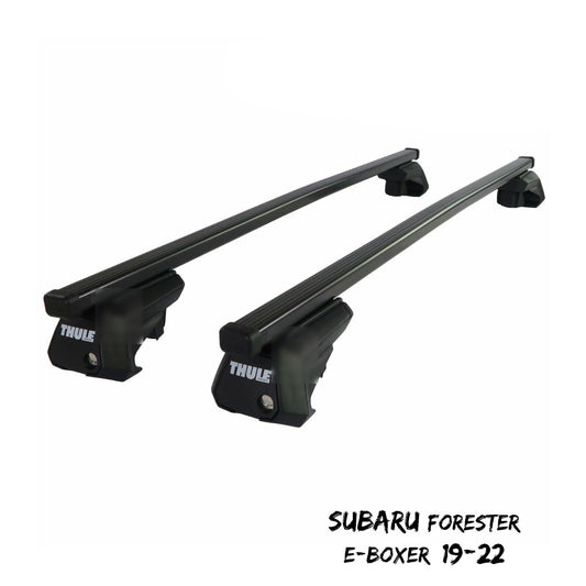 Thule Steel SquareBar Evo Roof Bars Set for Subaru Forester e-Boxer 19-22 Rails