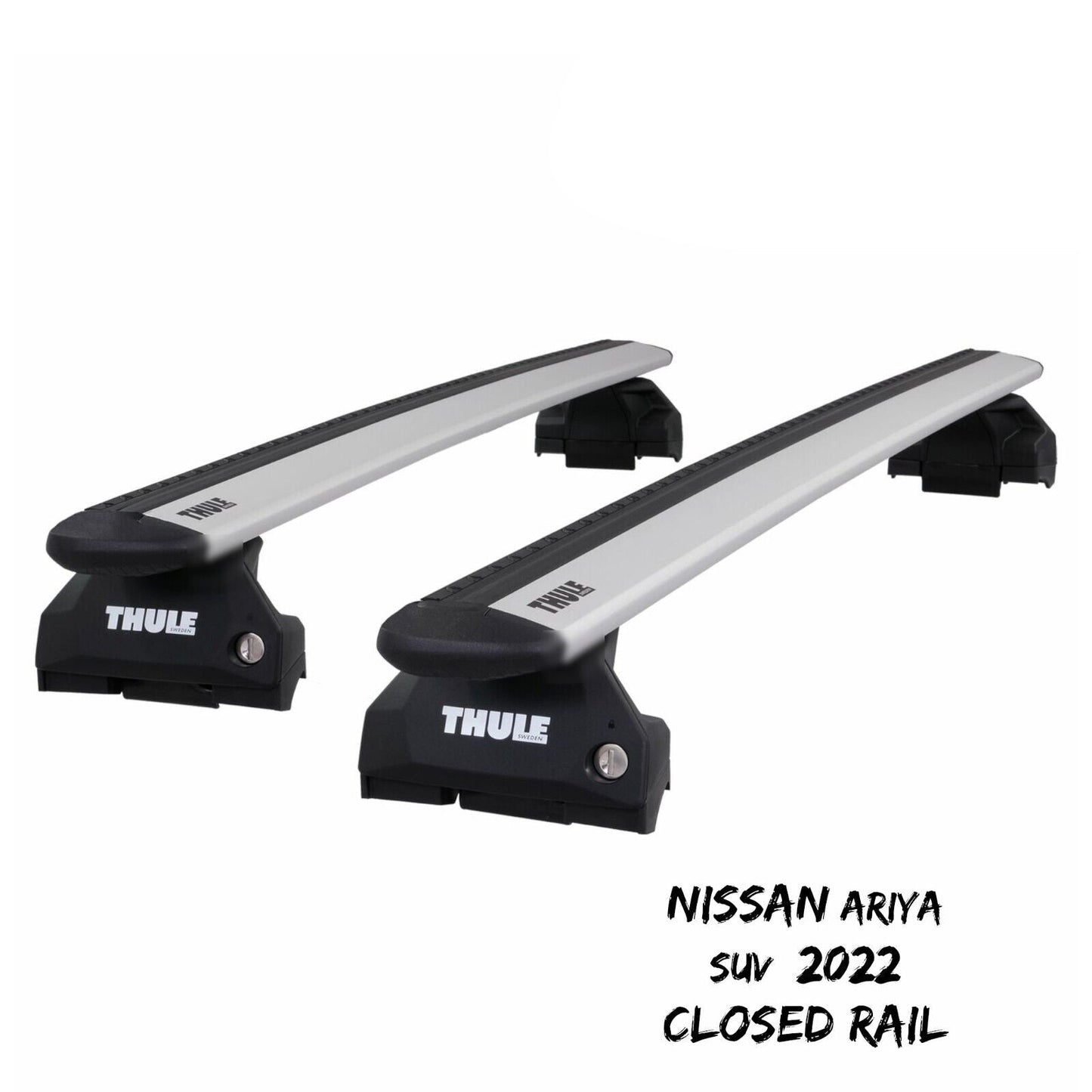 Thule WingBar Evo Silver Roof Bars Set to fit Nissan ARIYA 2022 SUV Closed Rail