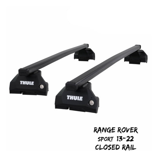 Thule Steel SquareBar Evo Roof Bars Set fit Range Rover Sport 13-22 Closed Rail