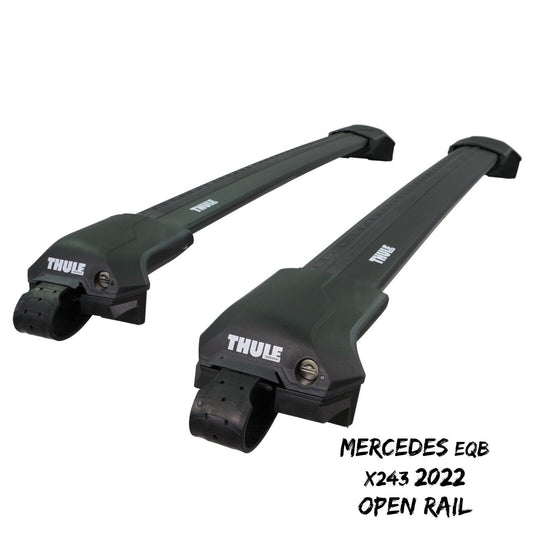 Thule WingBar Edge Black Roof Bars Mercedes EQB X243 2022 Open Rails Alu Aero