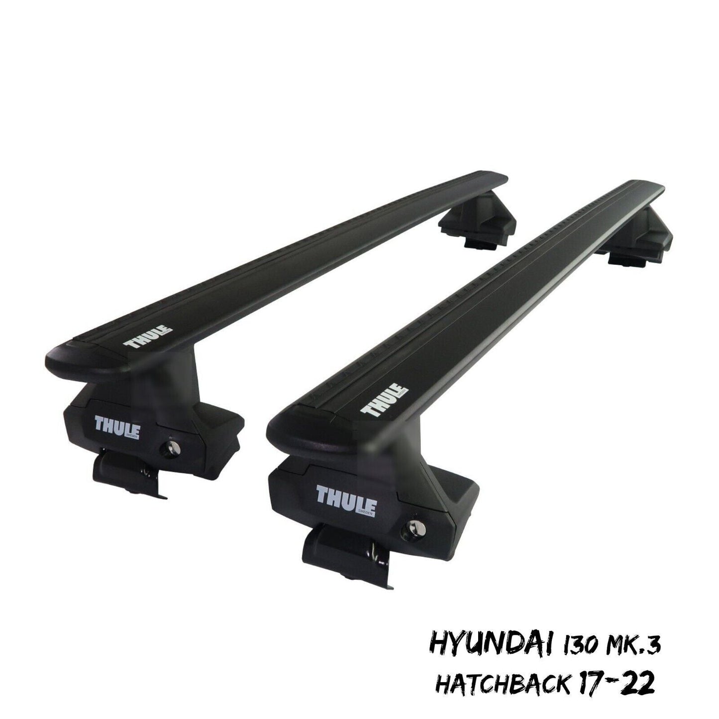 Thule WingBar Evo Black Roof Bars Set to fit Hyundai i30 Mk.3 Hatchback 17-22