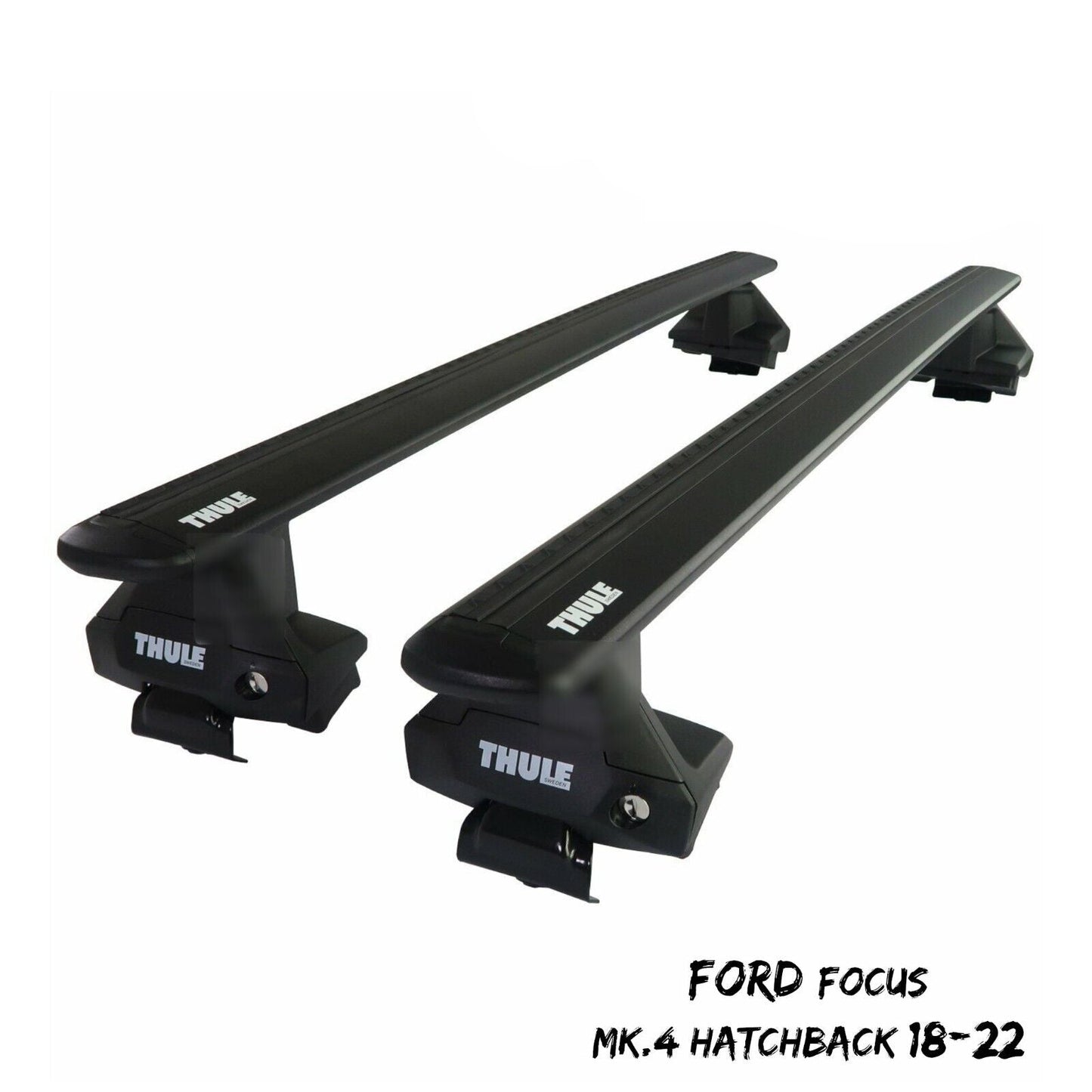 Thule Aluminium WingBar Evo Black Roof Bar Set Ford Focus Mk.4 Hatchback 18-22