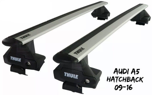 Thule Aluminium WingBar Evo Silver Roof Bars Set to fit Audi A5 Hatchback 09-16