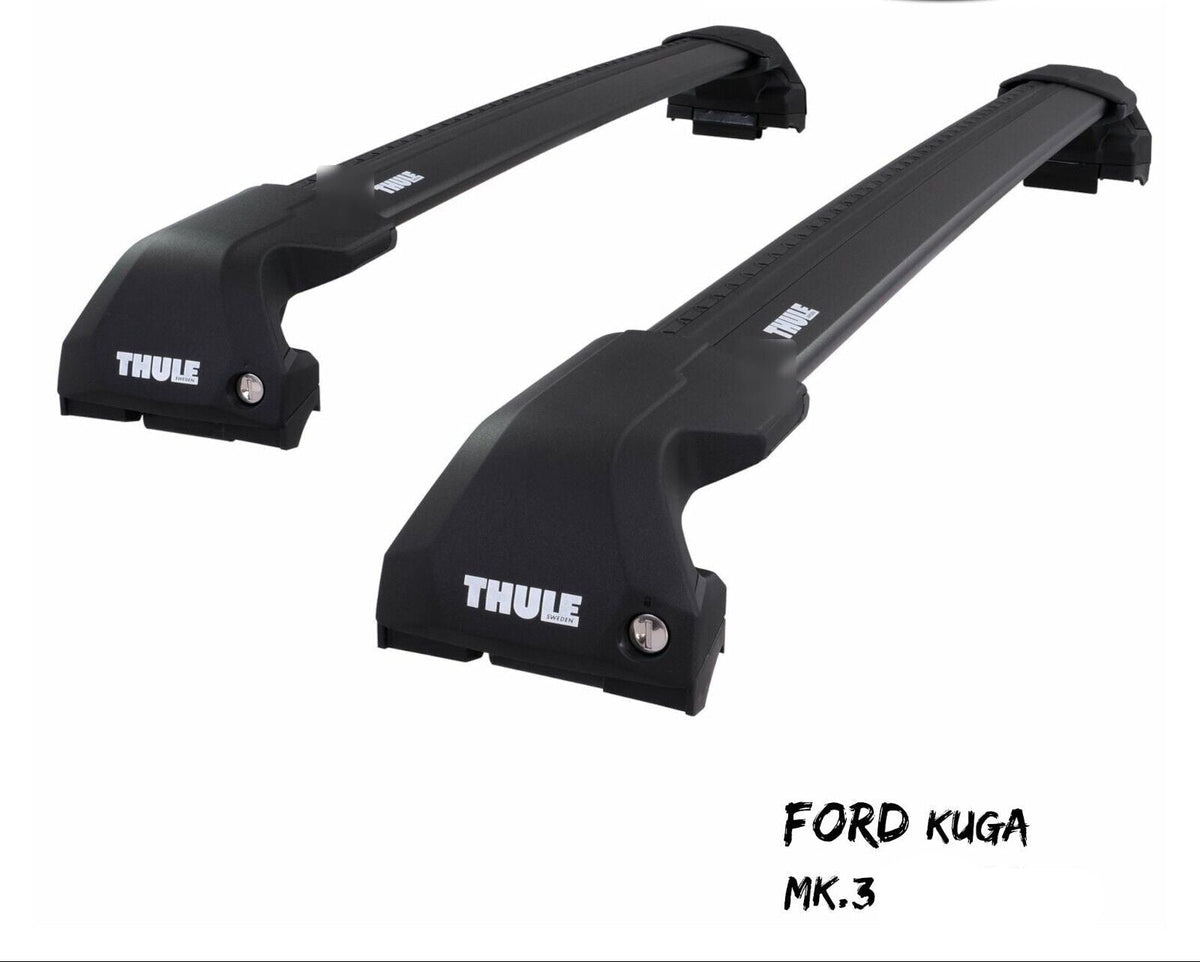 WingBar Edge (black) Aluminium Roof Bar Set for Ford Kuga Mk.3 2020-22 Flush (closed) Rails