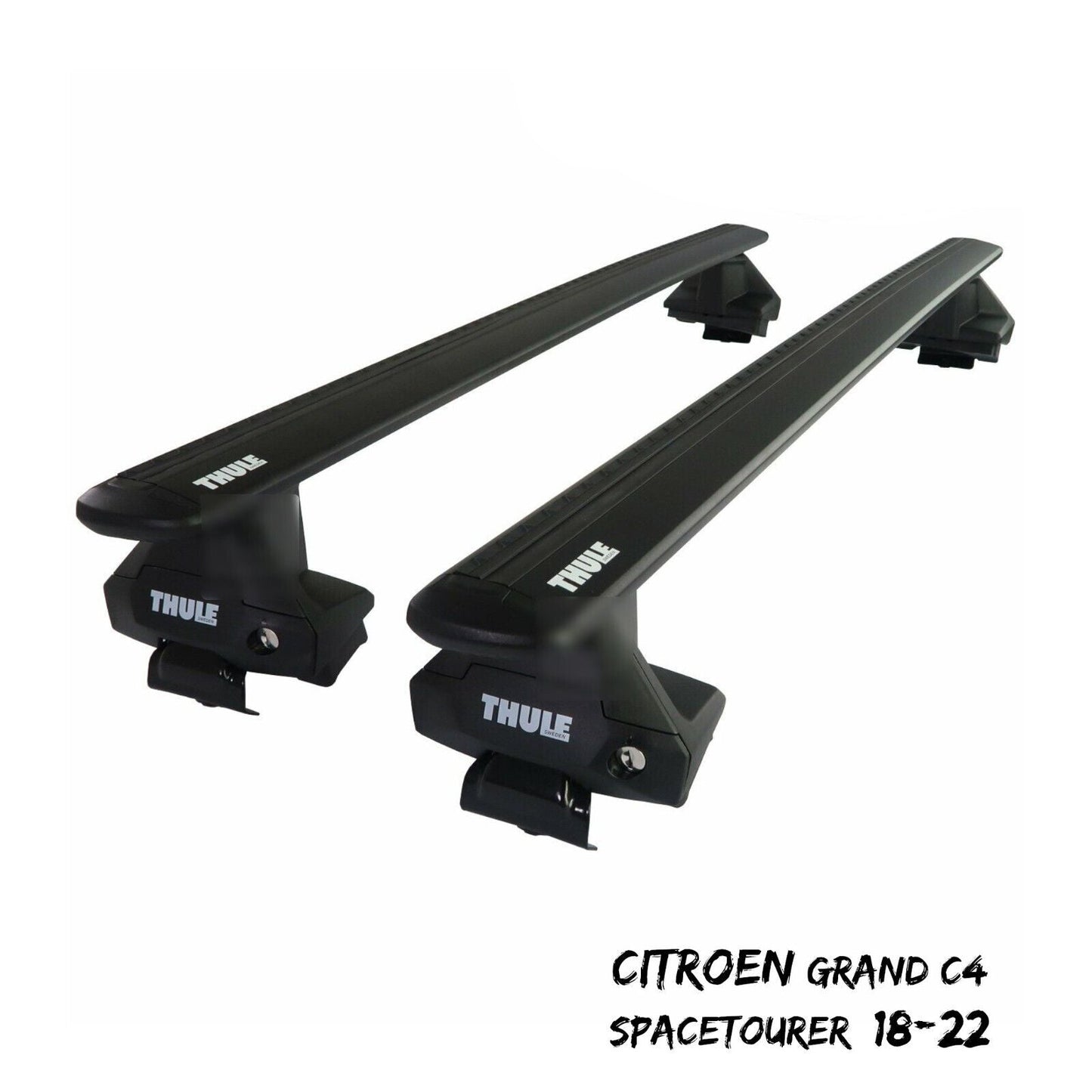 Thule Alu WingBar Evo Black Roof Bars Set fit Citroen Grand C4 SpaceTourer 18-22