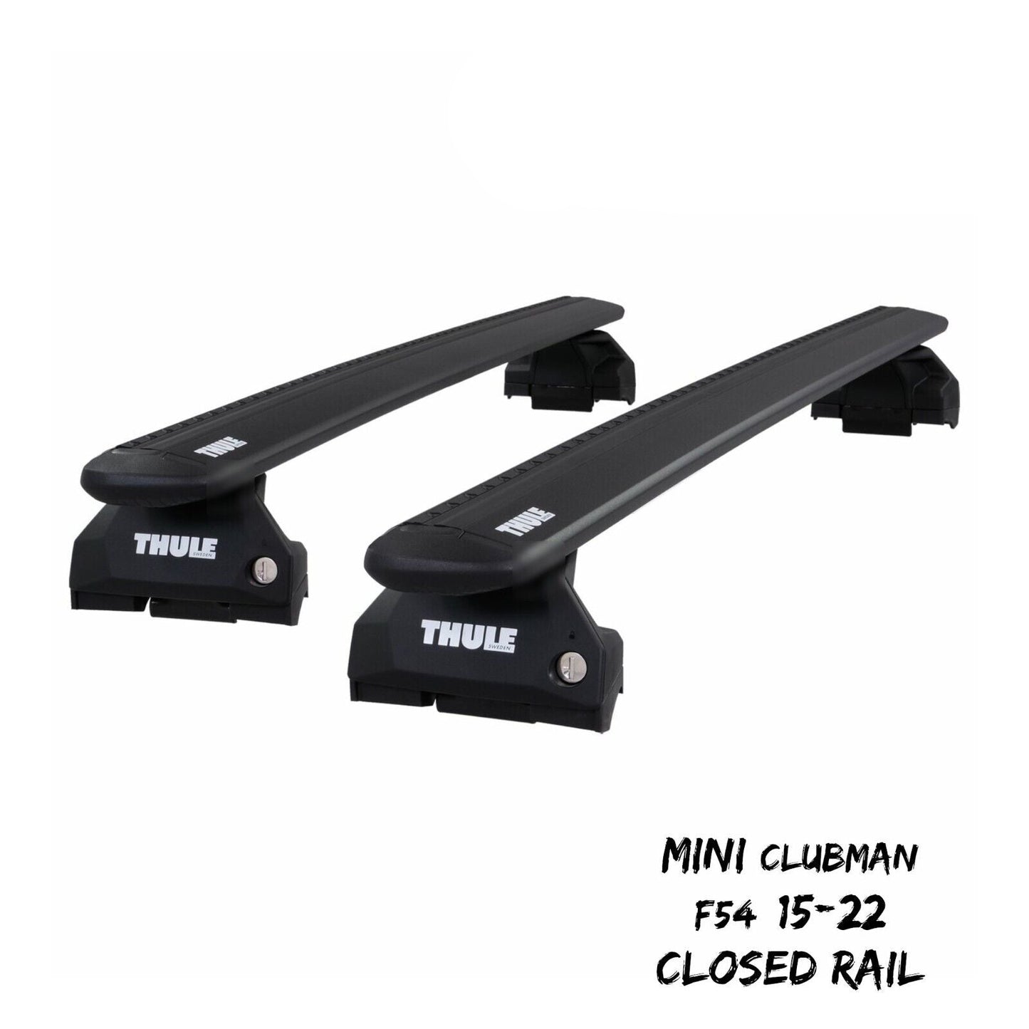 Thule Alu WingBar Evo Black Roof Bars to fit Mini Clubman F54 15-22 Closed Rail