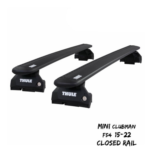 Thule Alu WingBar Evo Black Roof Bars to fit Mini Clubman F54 15-22 Closed Rail