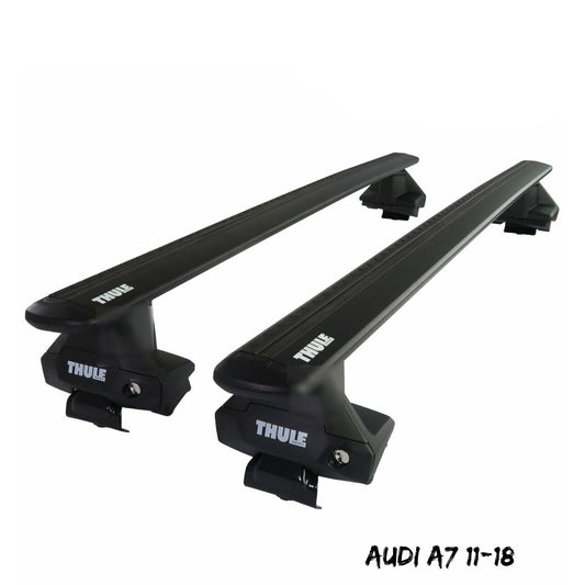 Thule Aluminium WingBar Evo Black Roof Bars Set to fit Audi A7 11-18 Aero Pair