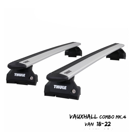 Thule Aluminium WingBar Evo Silver Roof Bar Set for Vauxhall Combo MK4 Van 18-22