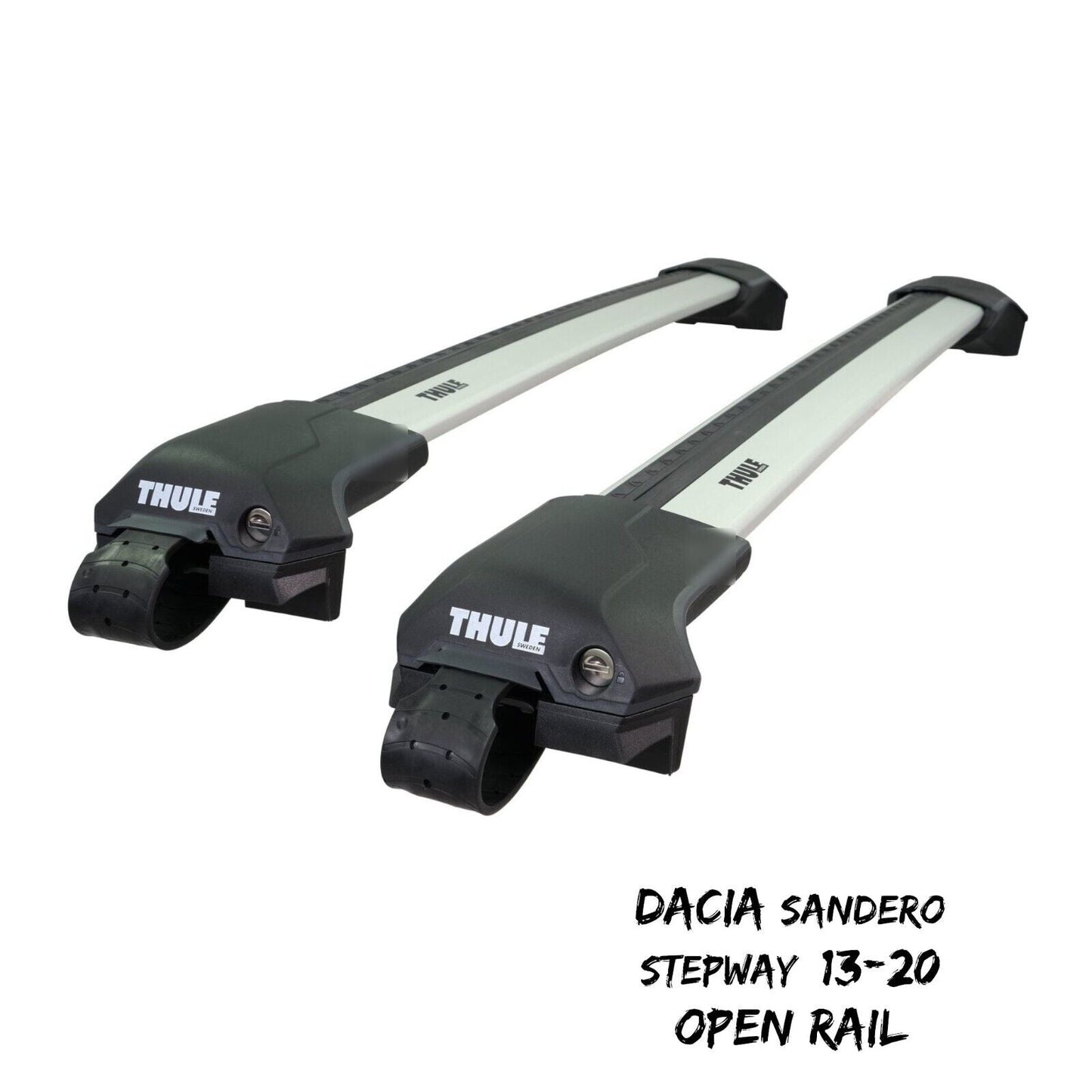 Thule WingBar Edge Silver Roof Bars Dacia Sandero Stepway 13-20 Open Rails Aero