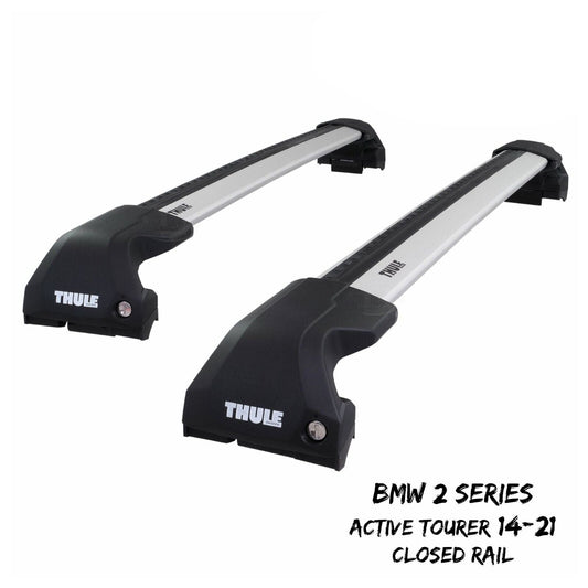 Thule WingBar Edge Silver Roof Bars for BMW 2 Series Active Tourer 14-21 Rails