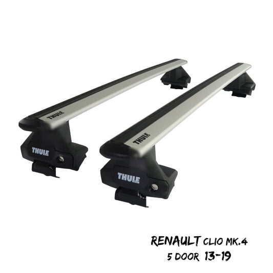 Thule Alu WingBar Evo Silver Roof Bars Set to fit Renault Clio Mk.4 5 Door 13-19