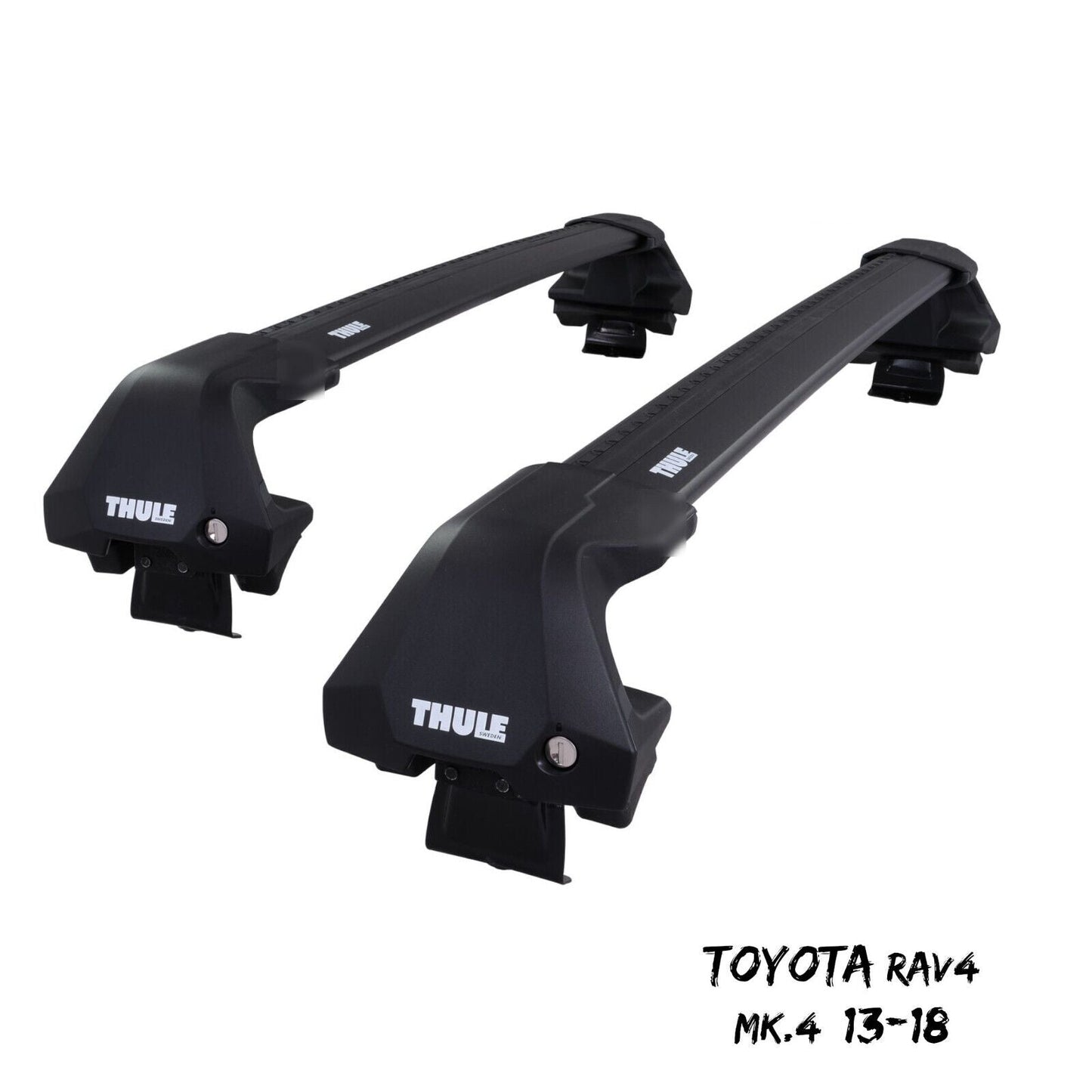 Thule WingBar Edge Black Aluminium Roof Bars Set to fit Toyota RAV4 Mk.4 13-18