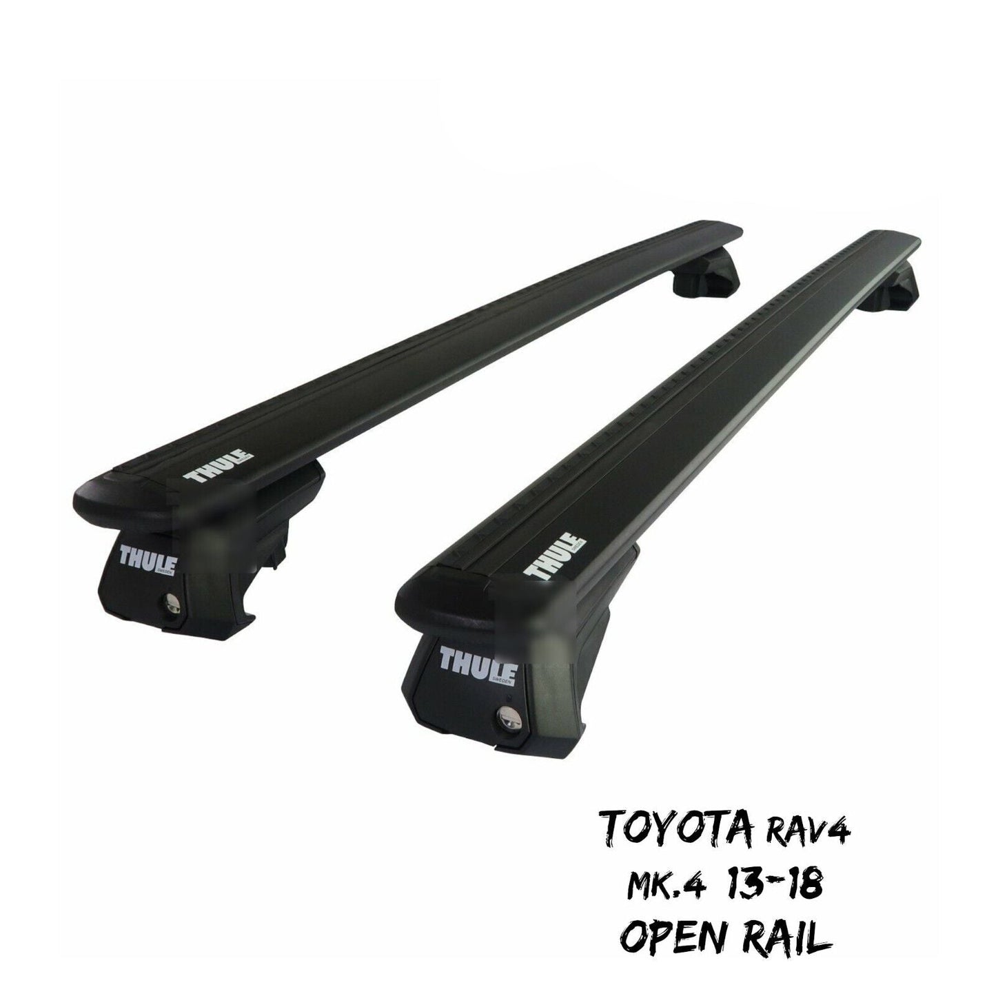 Thule Alu WingBar Evo Black Roof Bars to fit Toyota RAV4 Mk.4 13-18 Open Rail